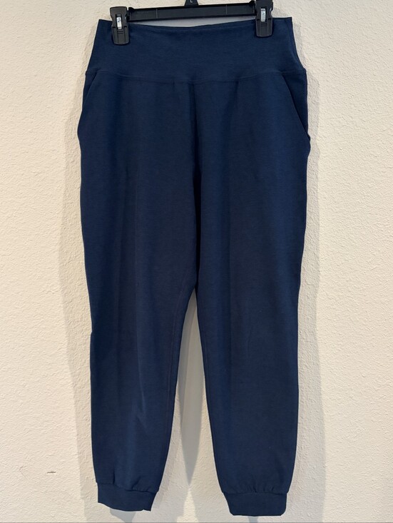 Beyond Yoga Pants - Beyond Yoga Womens Classic Casual Buttery Soft Navy Blue High Waist Joggers SZ L